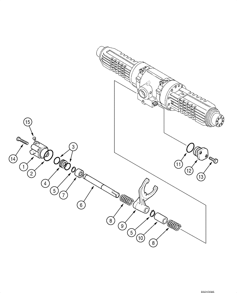 Схема запчастей Case 586G - (06-28) - AXLE, FRONT DRIVE - DIFFERENTIAL LOCK (06) - POWER TRAIN