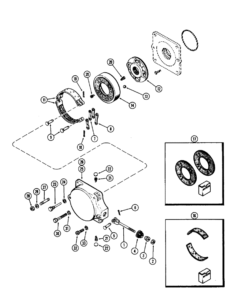 Схема запчастей Case 580 - (116) - BRAKES (33) - BRAKES & CONTROLS