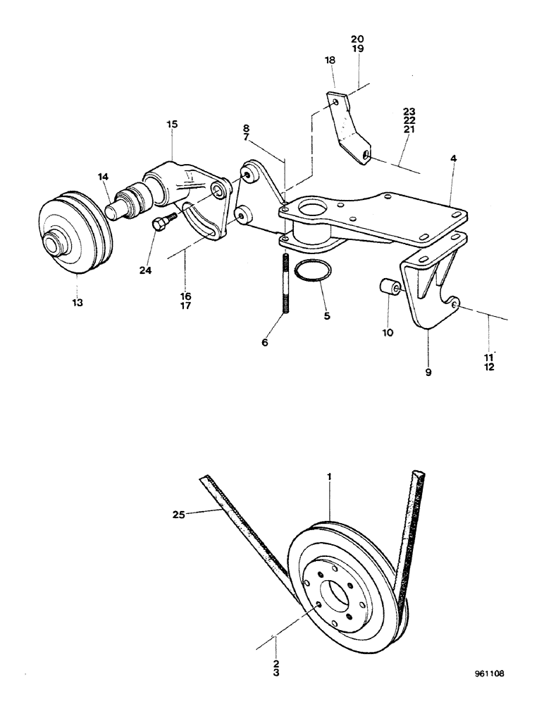 Схема запчастей Case 580G - (062) - ENGINE COMPRESSOR DRIVE AND MOUNTING PARTS (04) - ELECTRICAL SYSTEMS