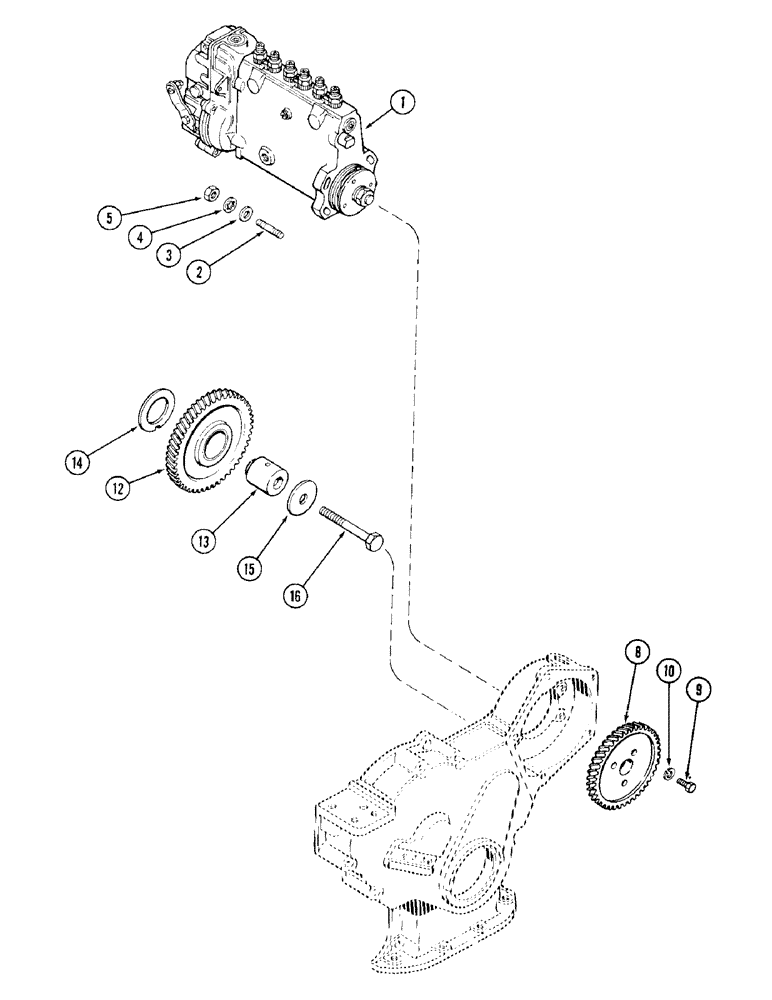 Схема запчастей Case 1187 - (060) - INJECTION PUMP DRIVE, 504BDT DIESEL ENGINE (01) - ENGINE