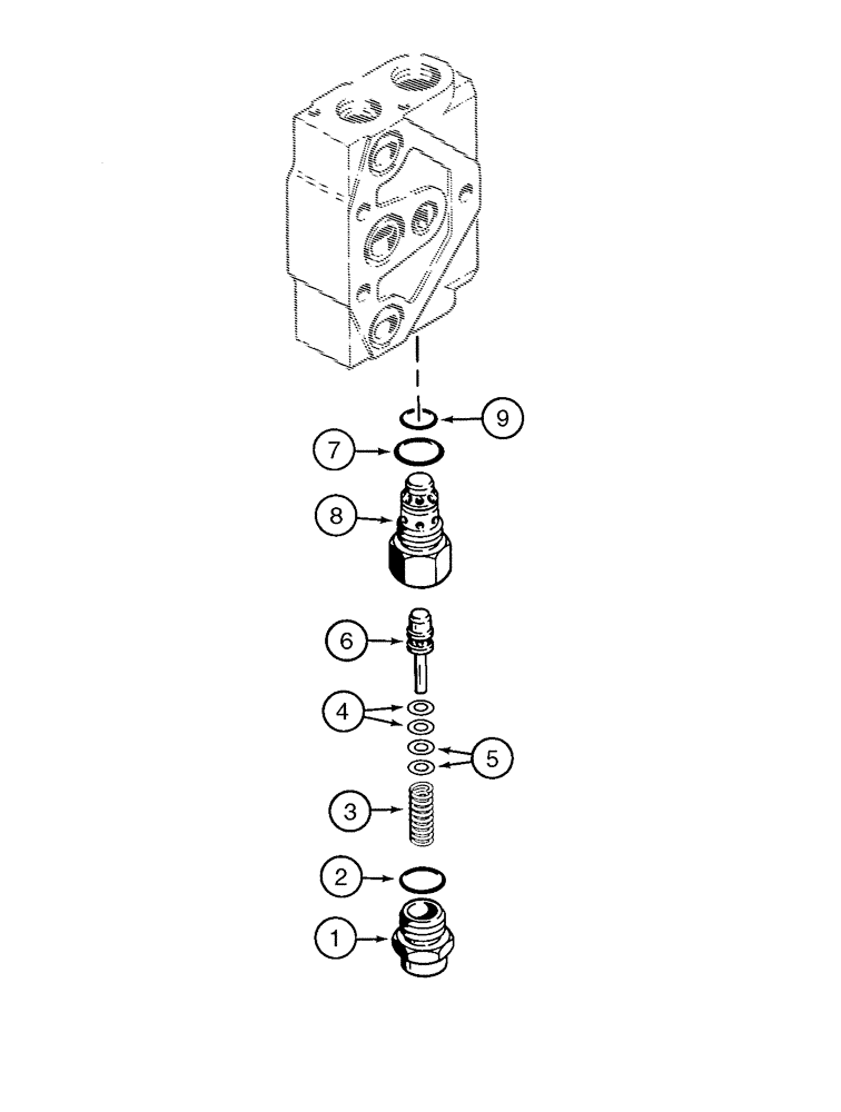 Схема запчастей Case 960 - (08-27) - VALVE ASSY, RELIEF (08) - HYDRAULICS