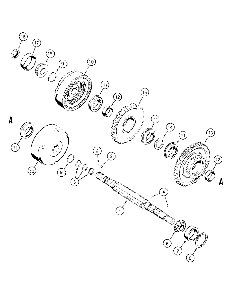 Схема запчастей Case 475 - (152) - TRANSMISSION MAIN SHAFT AND FORWARD-REVERSE CLUTCH (21) - TRANSMISSION