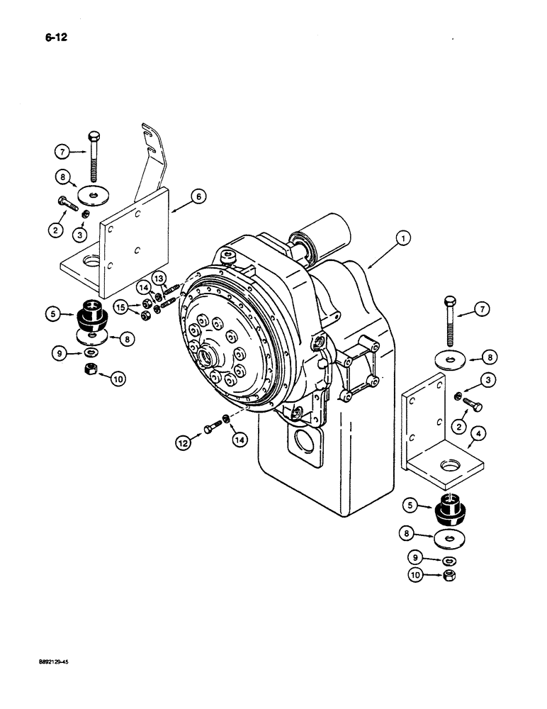 Схема запчастей Case W14C - (6-12) - TRANSMISSION AND TRANSMISSION MOUNTS (06) - POWER TRAIN