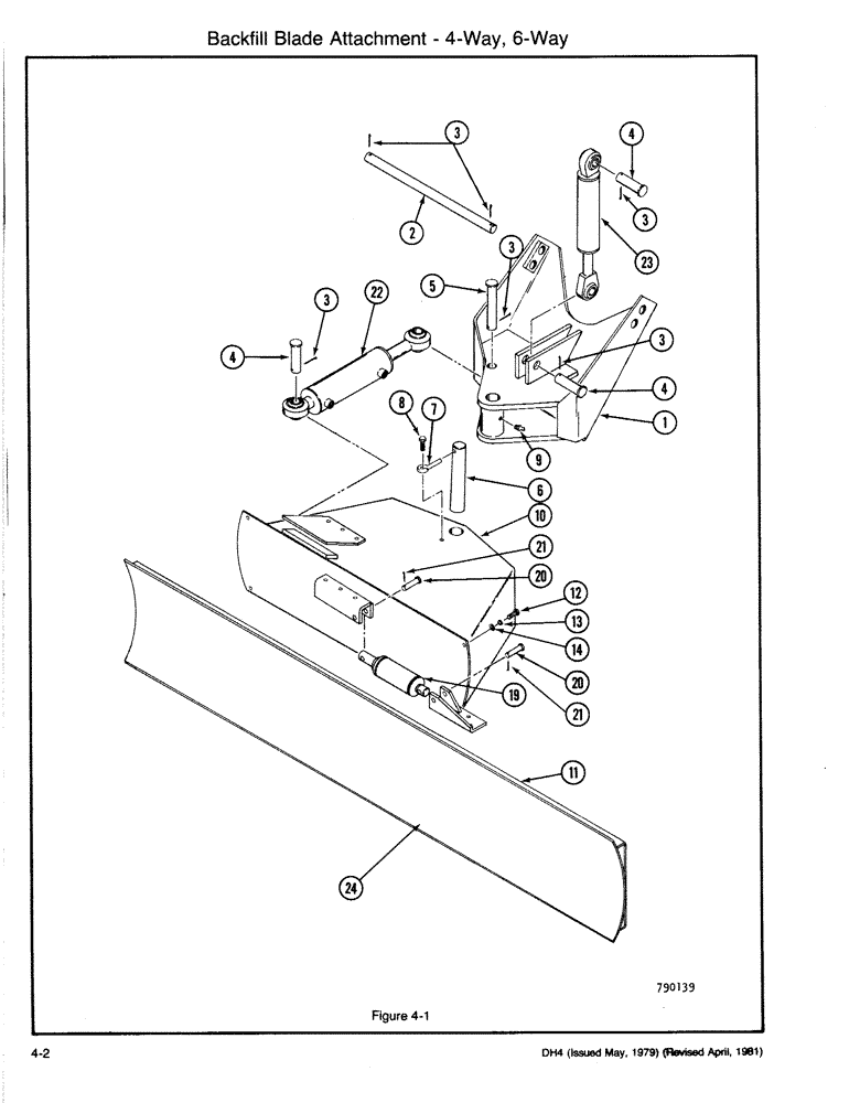 Схема запчастей Case DH4 - (4-02) - BACKFILL BLADE ATTACHMENT - 4-WAY, 6-WAY (89) - TOOLS