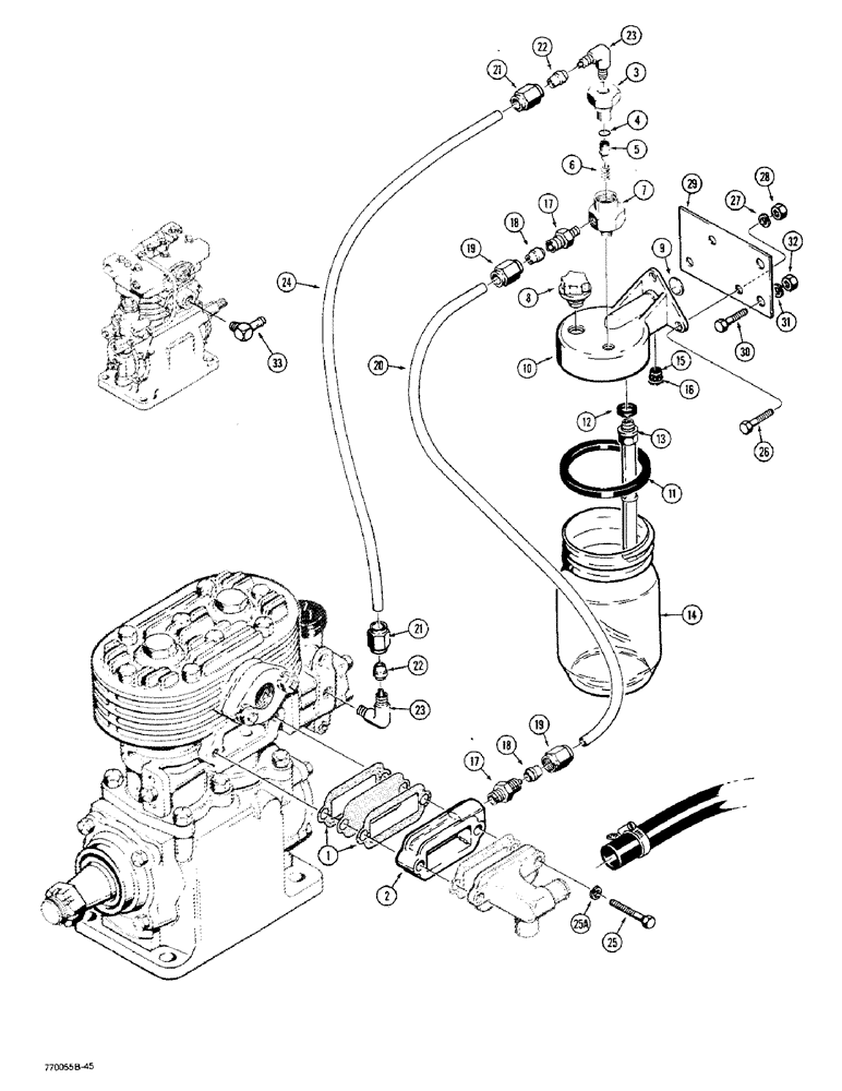 Схема запчастей Case W36 - (7-342) - ALCOHOL EVAPORATOR (07) - BRAKES