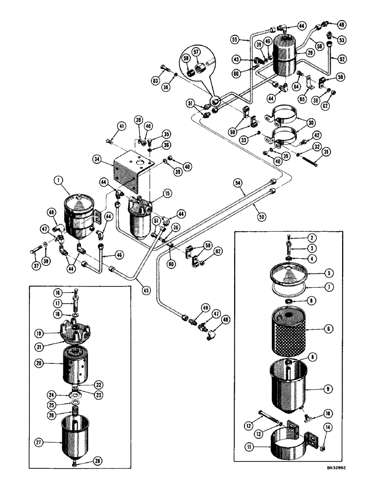 Схема запчастей Case 1000D - (060) - FUEL LINES AND FILTERS (02) - FUEL SYSTEM