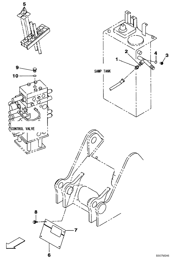 Схема запчастей Case CX135SR - (08-58) - PLUG (08) - HYDRAULICS