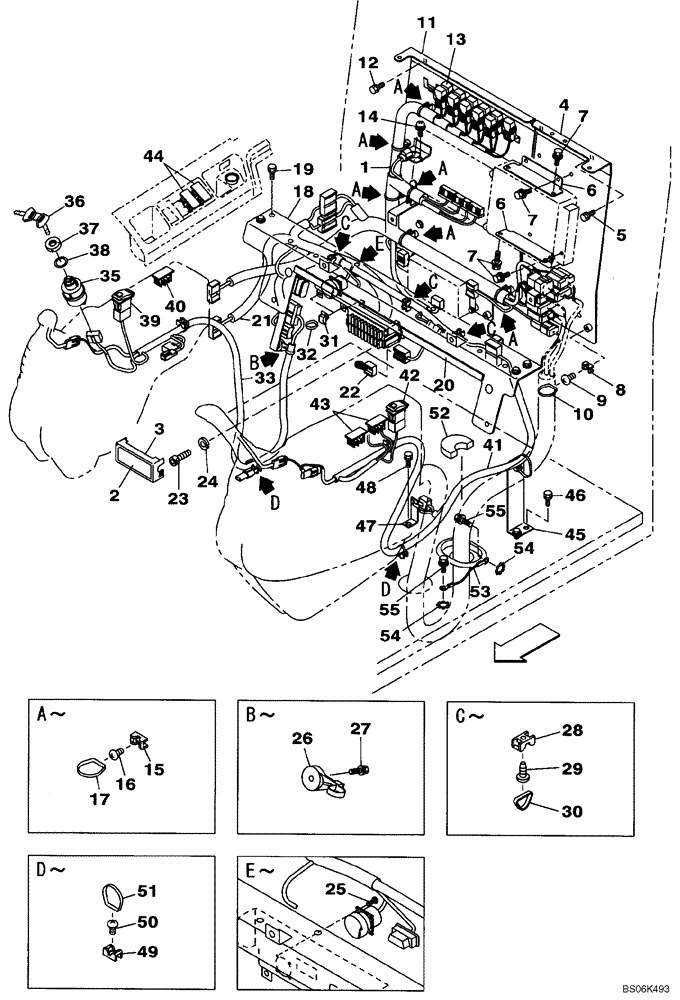 Схема запчастей Case CX240BLR - (04-07) - ELECTRICAL - CAB (04) - ELECTRICAL SYSTEMS