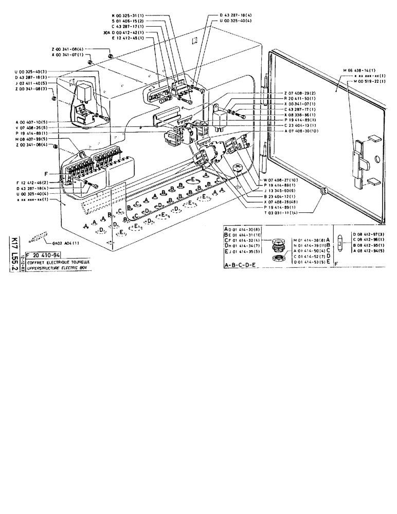Схема запчастей Case 90BCL - (372) - UPPERSTRUCTURE ELECTRIC BOX (06) - ELECTRICAL SYSTEMS