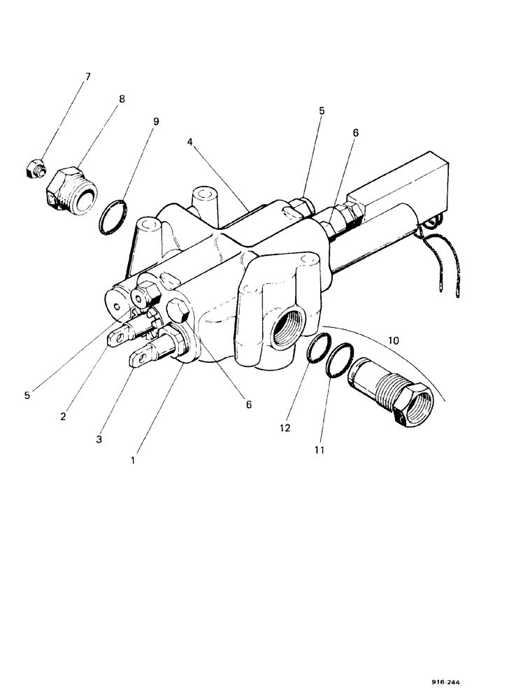 Схема запчастей Case 580F - (162) - LOADER CONTROL VALVE, 2 SPOOL, UP TO NO 3.737.542 (35) - HYDRAULIC SYSTEMS