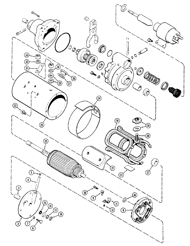 Схема запчастей Case 880 - (056) - A64907 STARTER, 12 VOLT (06) - ELECTRICAL SYSTEMS
