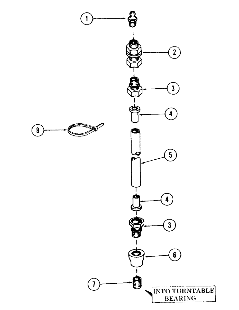 Схема запчастей Case 120 - (055) - TURNTABLE BEARING LUBRICATION LINE (39) - FRAMES AND BALLASTING
