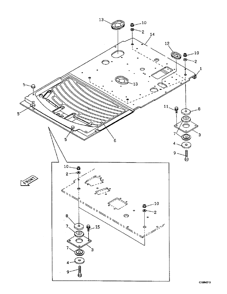 Схема запчастей Case 9007B - (9-24) - MAT, FLOOR - OPERATORS COMPARTMENT (09) - CHASSIS