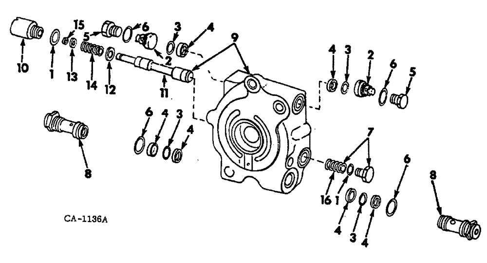 Схема запчастей Case 3400 - (016) - CENTRE SECTION VALVE (35) - HYDRAULIC SYSTEMS