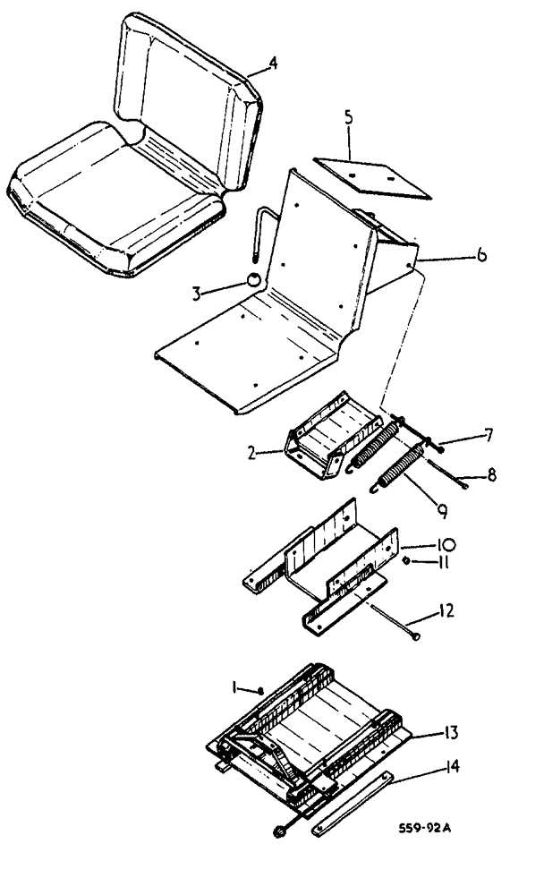 Схема запчастей Case 3400 - (138) - TWO WAY SEAT (90) - PLATFORM, CAB, BODYWORK AND DECALS