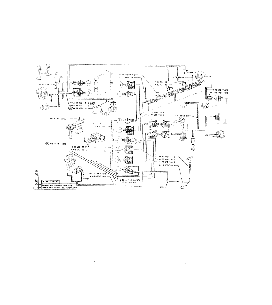 Схема запчастей Case 220 - (230) - UPPERSTRUCTURE ELECTRIC CIRCUIT (06) - ELECTRICAL SYSTEMS