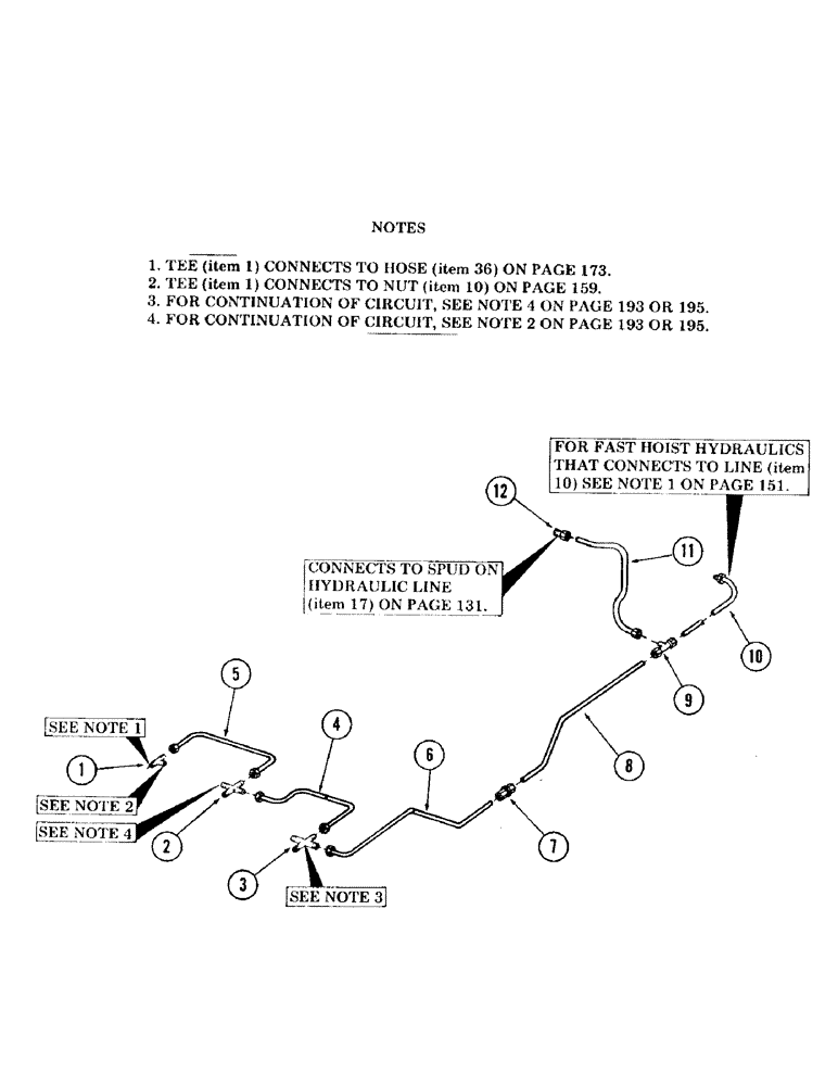 Схема запчастей Case 120 - (207) - DRAIN CIRCUIT, CLUTCH, HAND AND FOOT CONTROL, USED ON UNITS WITH SERIAL NO. 6287229 AND AFTER (35) - HYDRAULIC SYSTEMS