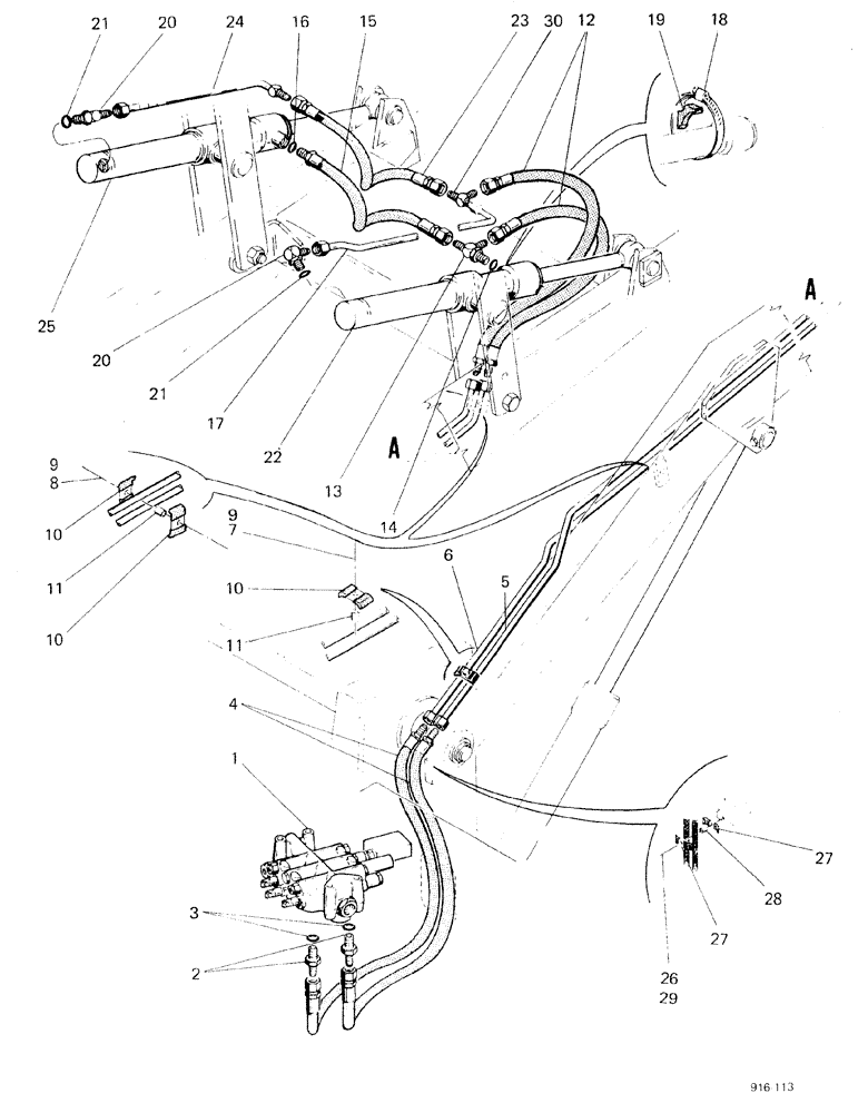 Схема запчастей Case 580F - (146) - LOADER TILT CYLINDER (35) - HYDRAULIC SYSTEMS