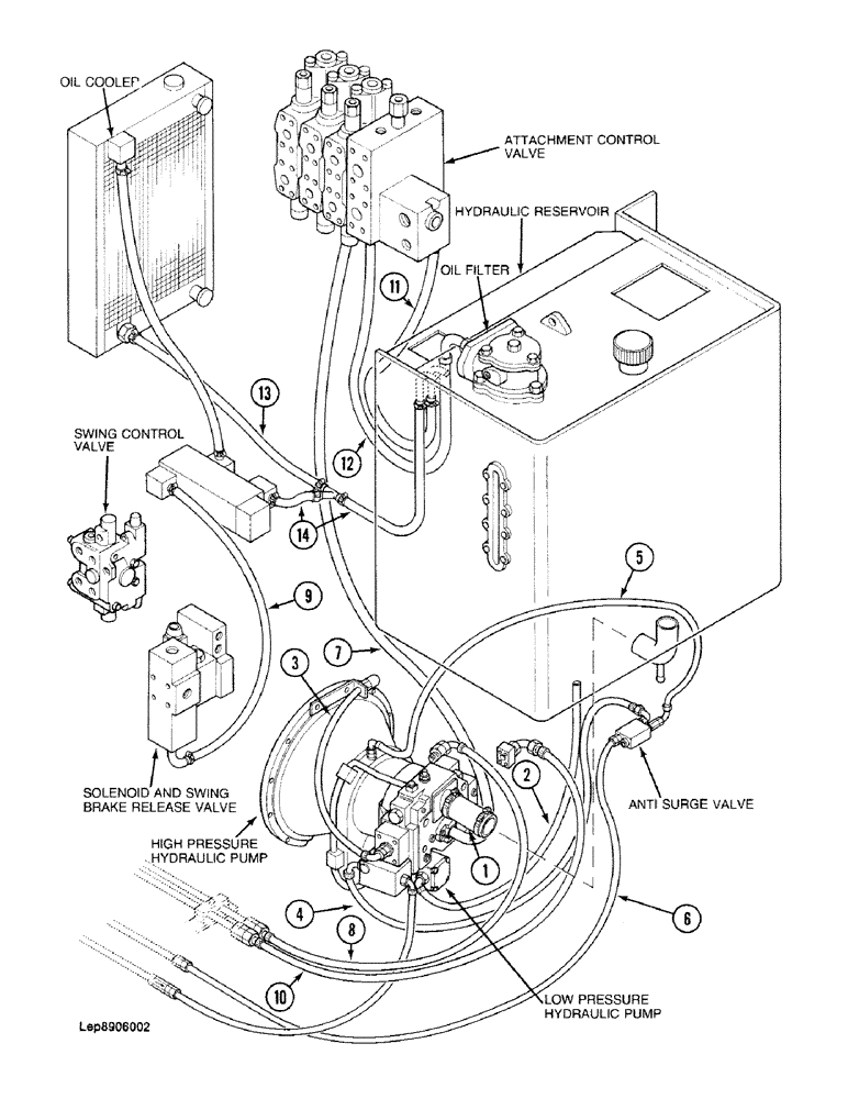 Схема запчастей Case 688 - (1-12) - PICTORIAL INDEX, ENGINE COMPARTMENT HYDRAULIC CIRCUIT (00) - PICTORIAL INDEX
