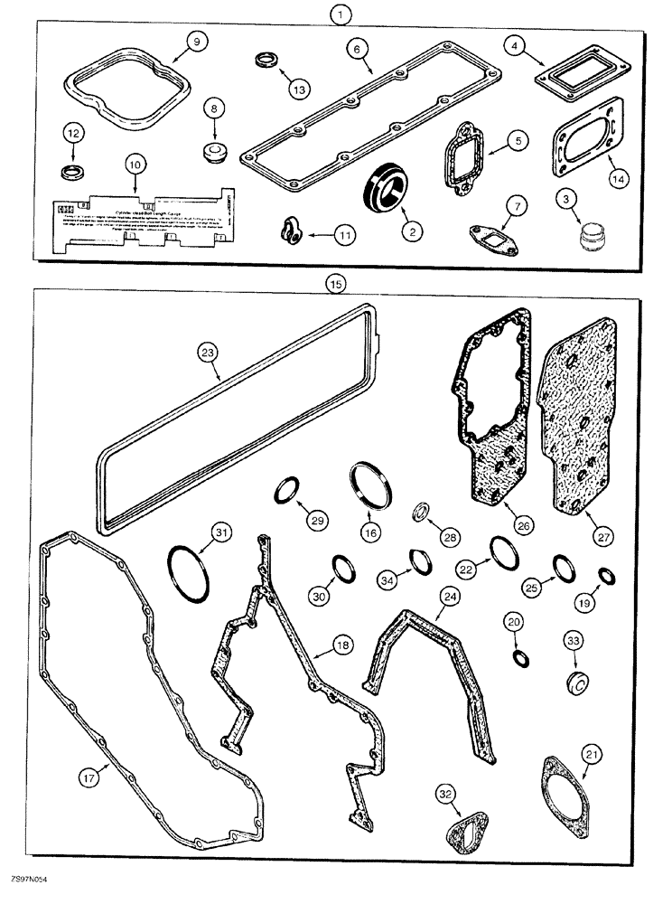 Схема запчастей Case 550G - (2-59A) - ENGINE GASKET KITS, 4-390 AND 4T-390 EMISSIONS CERTIFIED ENGINE, P.I.N. JJG0255794 AND AFTER (01) - ENGINE