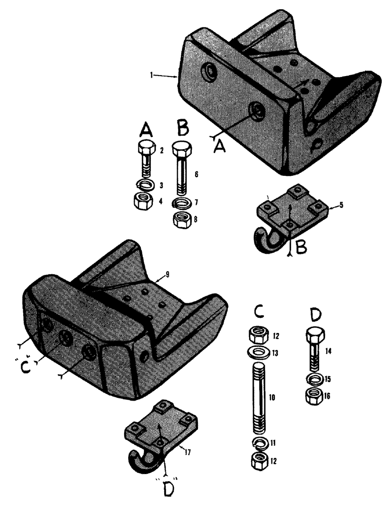 Схема запчастей Case 750 - (092) - FRONT MOUNTED WEIGHT & MTG. PARTS (05) - UPPERSTRUCTURE CHASSIS