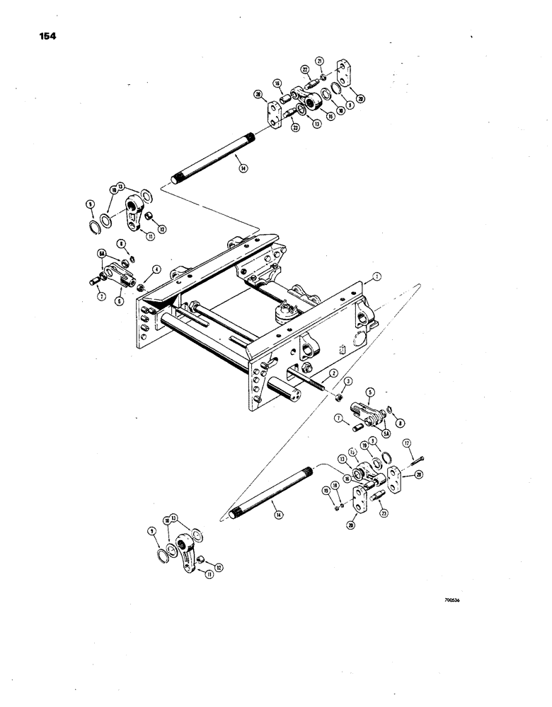 Схема запчастей Case 850 - (154) - TORSION BAR AND RELATED PARTS (05) - UPPERSTRUCTURE CHASSIS