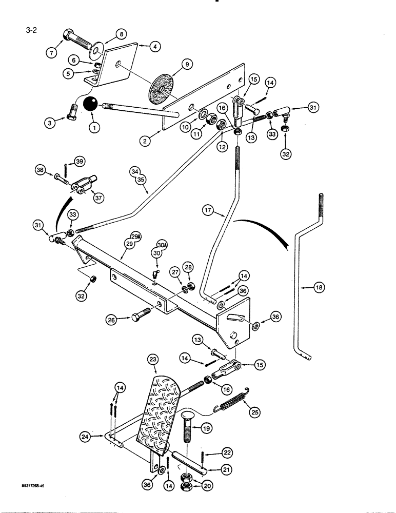 Схема запчастей Case 455C - (3-02) - THROTTLE CONTROL LINKAGE (03) - FUEL SYSTEM