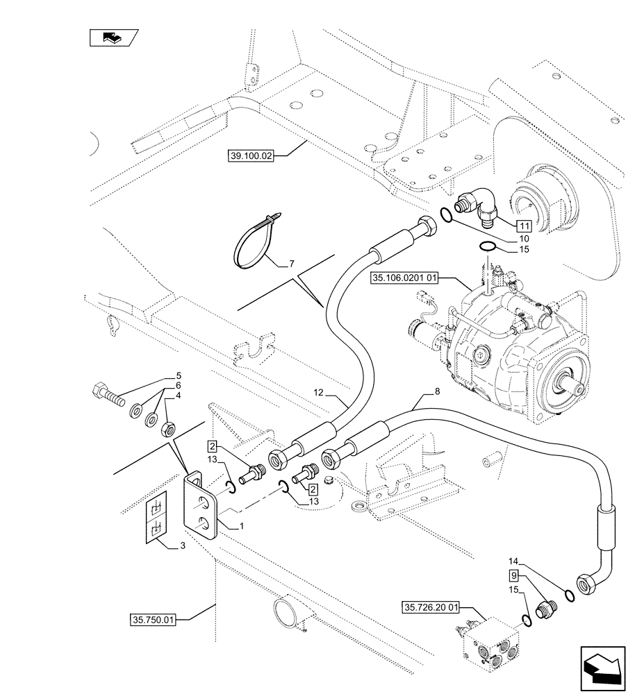Схема запчастей Case 580SN - (35.710.0101) - VAR - X20233X - REMOTE CONTROL - FAST COUPLING (35) - HYDRAULIC SYSTEMS