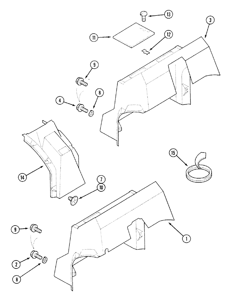 Схема запчастей Case 580SK - (9-204) - CAB CONSOLES, LEFT AND RIGHT (09) - CHASSIS/ATTACHMENTS