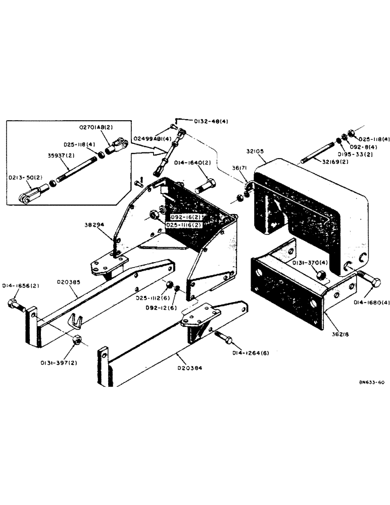 Схема запчастей Case UTILITY - (38) - 900 POUND REAR COUNTERWEIGHT 