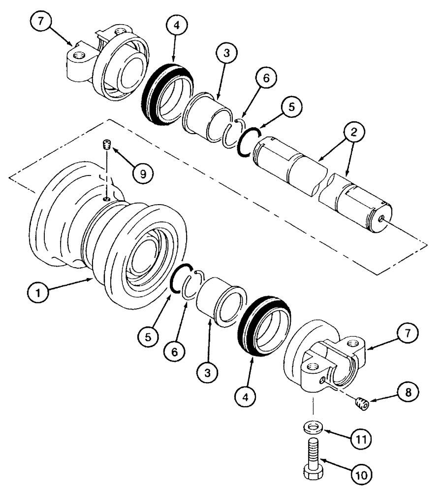 Схема запчастей Case 9050B - (5-024) - TRACK ROLLERS, TIMBER KING MODELS (05) - STEERING