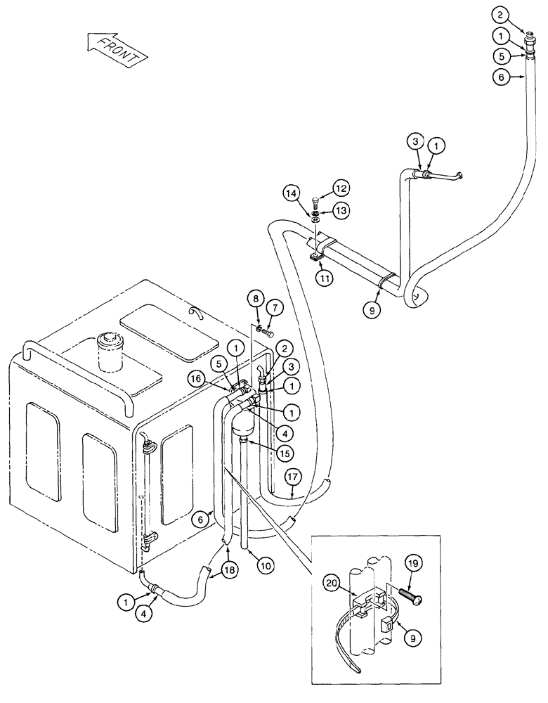 Схема запчастей Case 9060 - (3-04) - FUEL LINES (03) - FUEL SYSTEM