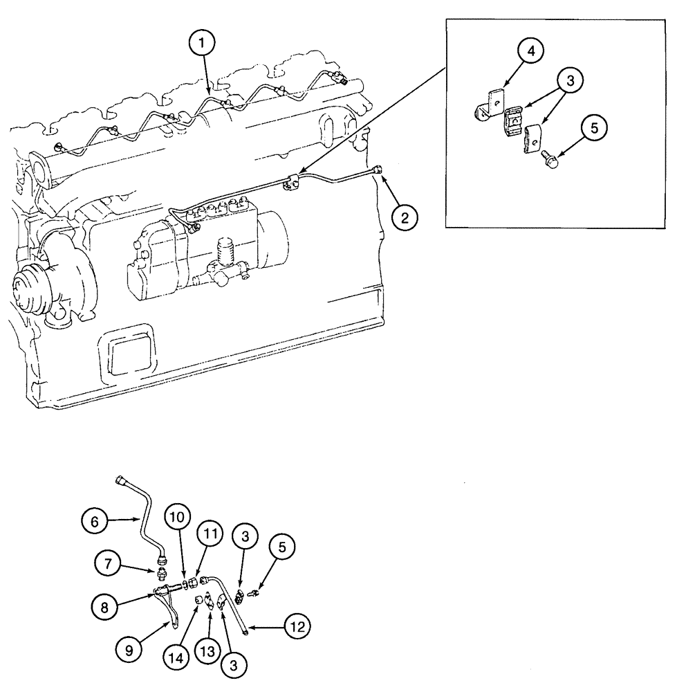 Схема запчастей Case 9050 - (3-10) - FUEL RETURN LINES (03) - FUEL SYSTEM