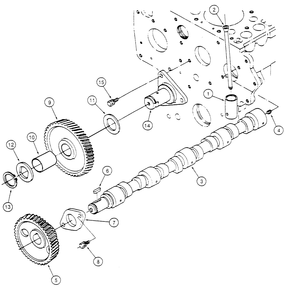 Схема запчастей Case 6010 - (02-15) - CAMSHAFT, KUBOTA V2003TE ENGINE (10) - ENGINE