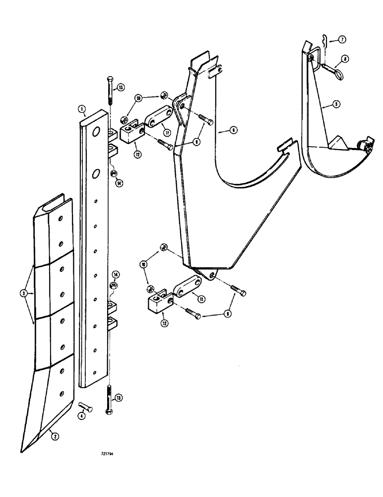 Схема запчастей Case 475 - (178) - CHUTES AND BLADES, BEFORE TRACTOR SN. 3049850, 2" WIDE X 24" COVER DEPTH (89) - TOOLS