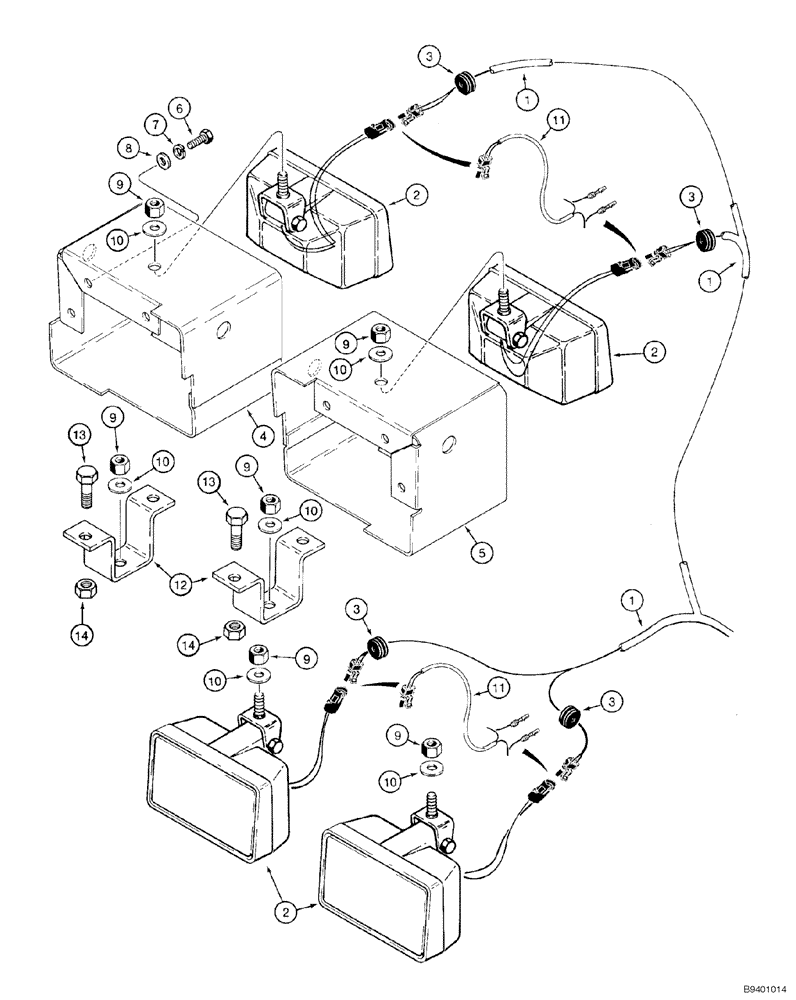 Схема запчастей Case 1150H_IND - (04-15) - HARNESS - LAMP (04) - ELECTRICAL SYSTEMS