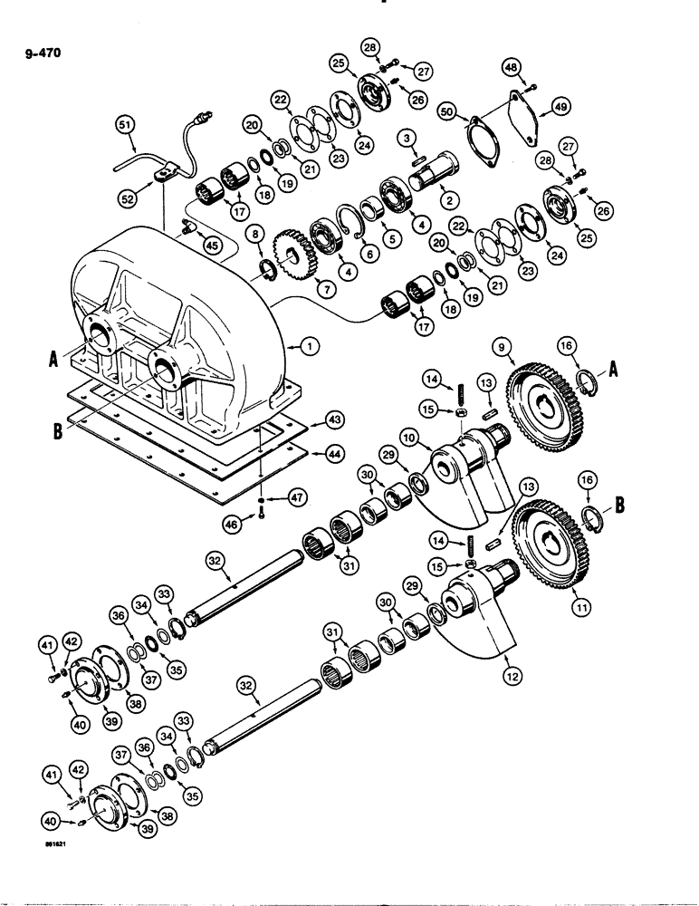 Схема запчастей Case DH4B - (9-470) - PLOW GEARBOX (09) - CHASSIS/ATTACHMENTS