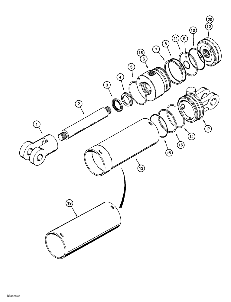 Схема запчастей Case 760 - (08-066) - BACKHOE STABILIZER CYLINDER, H672630 (35) - HYDRAULIC SYSTEMS
