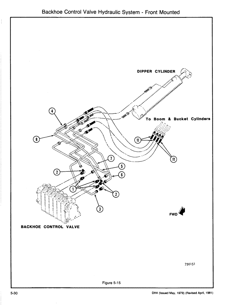 Схема запчастей Case DH4 - (5-30) - BACKHOE CONTROL VALVE HYDRAULIC SYSTEM - FRONT MOUNTED (35) - HYDRAULIC SYSTEMS