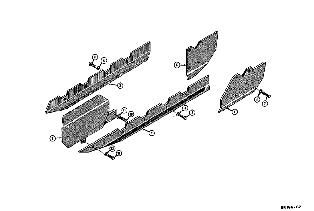Схема запчастей Case 310E - (060) - ROCK GUARDS (4 ROLLER TRACK) (04) - UNDERCARRIAGE
