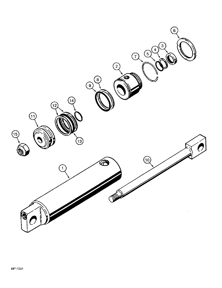 Схема запчастей Case TF300 - (8-28) - BACKFILL BLADE LIFT OR TRENCHER BOOM LIFT CYLINDER (08) - HYDRAULICS
