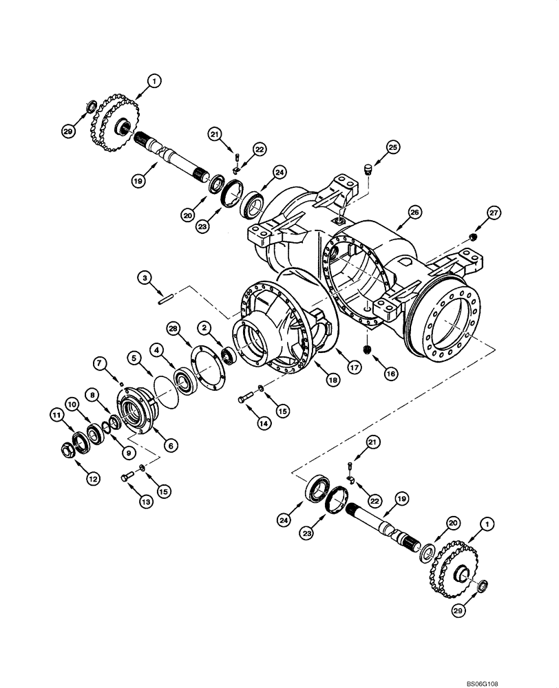 Схема запчастей Case 865 - (06.32[00]) - REAR AXLE CLARK - CENTER HOUSING (06) - POWER TRAIN