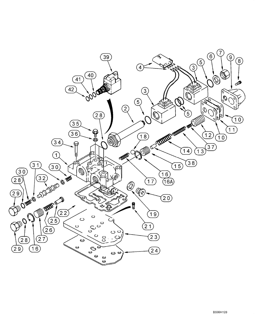 Схема запчастей Case 585G - (06-37) - TRANSMISSION ASSY (130786A2, A3 OR 130787A2, A3) - VALVE, CONTROL (PRE SERVICE BULLITIN) (06) - POWER TRAIN