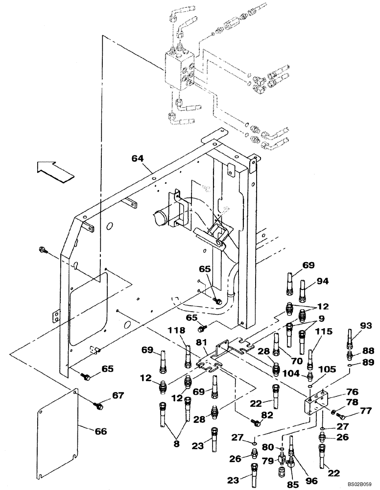 Схема запчастей Case CX130 - (08-043) - HYDRAULICS - PILOT (08) - HYDRAULICS