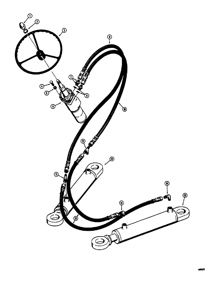 Схема запчастей Case 300 - (104) - STEERING WHEEL AND STEERING HYDRAULICS (13) - STEERING SYSTEM