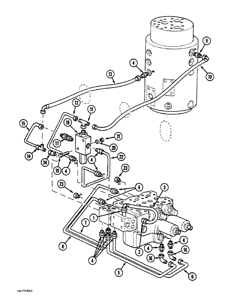 Схема запчастей Case 1088 - (7-02) - TRACK DRIVE CONTROL CIRCUIT, P.I.N. FROM 19801 TO 20241 (07) - BRAKES