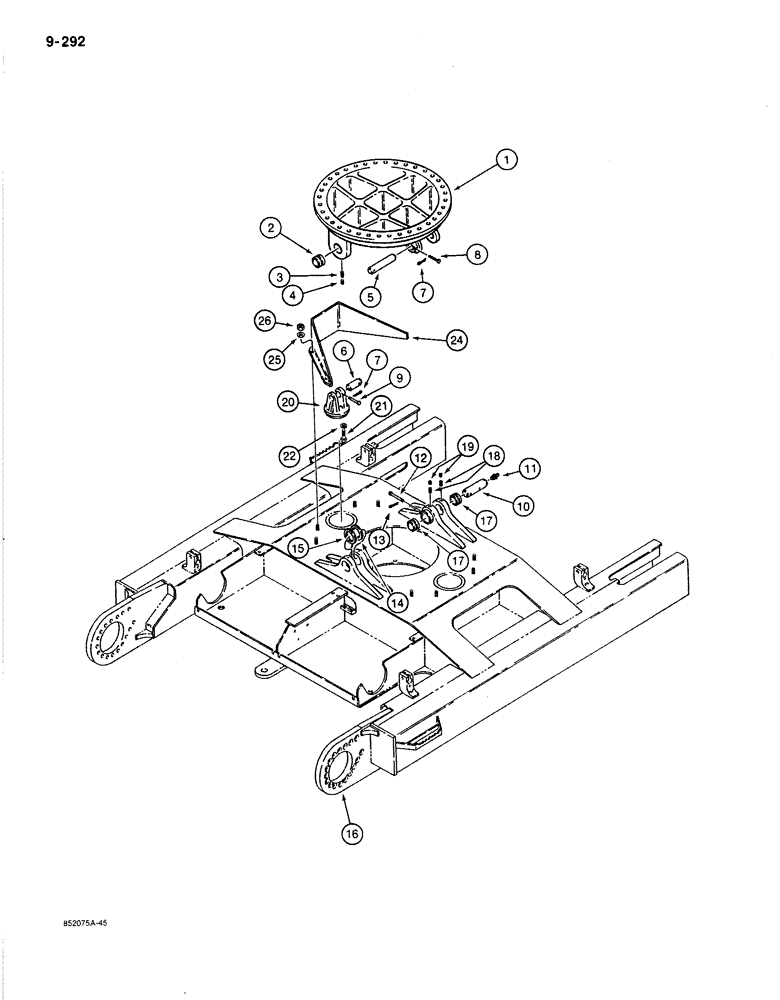 Схема запчастей Case 1080B - (9-292) - TURNTABLE LEVELER (09) - CHASSIS
