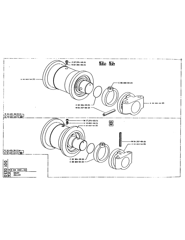 Схема запчастей Case 160CK - (090) - ROLLER (04) - UNDERCARRIAGE