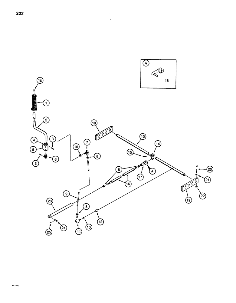 Схема запчастей Case 880D - (222) - CONTROLS, ARM CONTROL LEVER AND LINKAGE (05) - UPPERSTRUCTURE CHASSIS