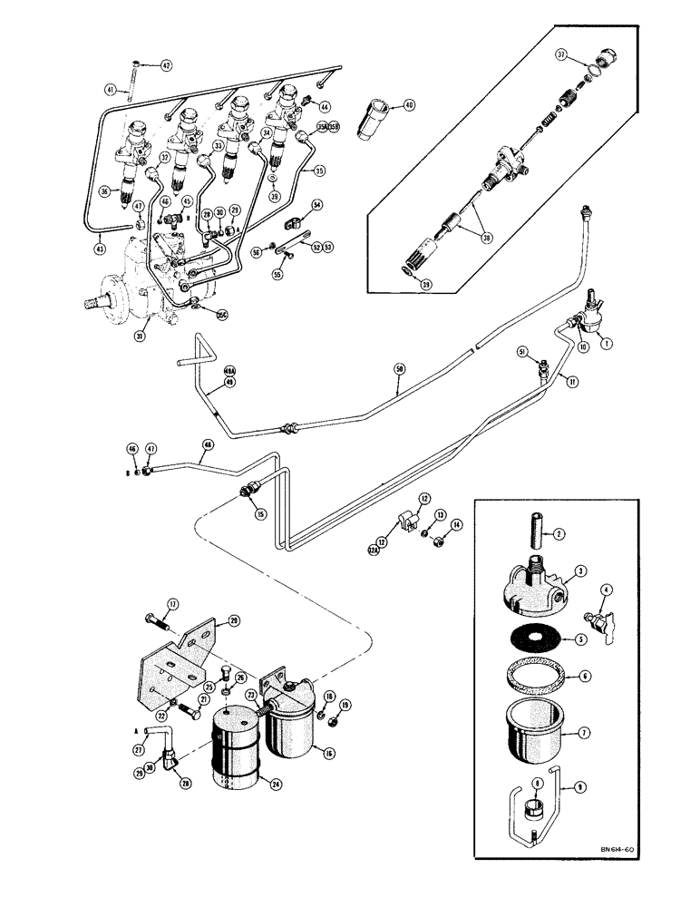 Схема запчастей Case 420C - (064) - DIESEL FUEL INJECTION SYSTEM (02) - FUEL SYSTEM